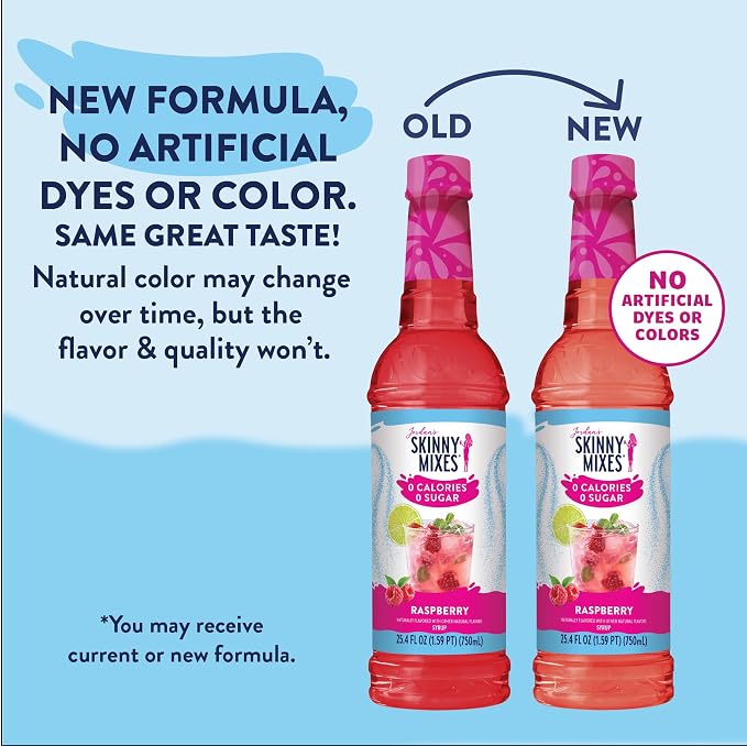 Jordan's Skinny Mixes Sugar Free Syrup, Raspberry Flavor, Fruit Flavored Water Enhancer, Drink Mix for Ice Tea, Lemonade & More, Zero Calorie Flavoring, Keto Friendly, 25.4 Fl Oz, 1 Pack - Image 7