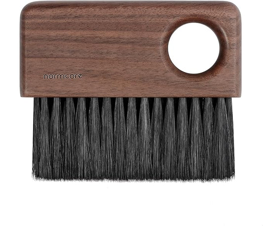 Normcore Barista Cleaning Brush, American Walnut Handle, Barista Bench Cleaning Brush for Espresso Machine, Grinder, Countertop, Compact Coffee Cleaning Tool for Home or Cafe Baristas