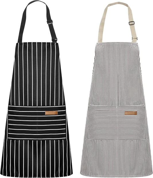 Syntus Apron for Men Women, Adjustable Cooking Kitchen Apron with 2 Pockets | Machine Washable, Firm Stitching, Stain Resistance, Long Tie Straps, 2 Pockets, Versatility, Unisex Use, Gift, BBQ by Syntus