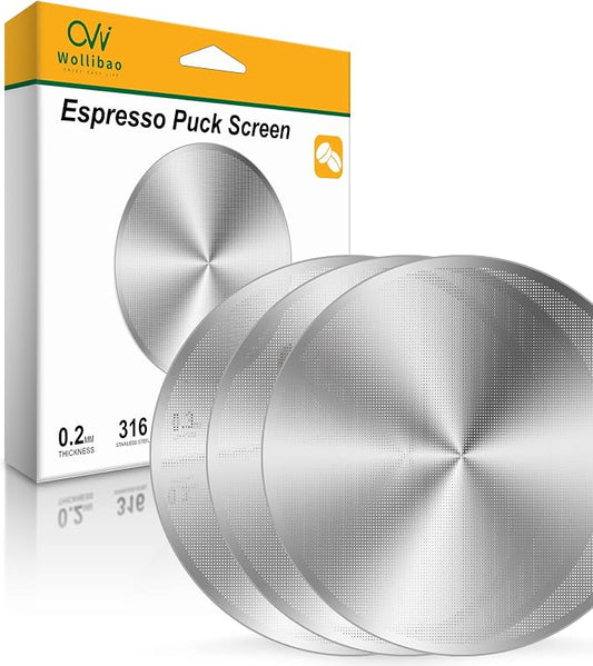 3 Pack Espresso Puck Screen for Breville Espresso Machine Ninja Cafe Luxe, 316 Stainless Steel 0.2mm Ultra-Thin Portafilter Filter Screen, 53.3mm by Unknown