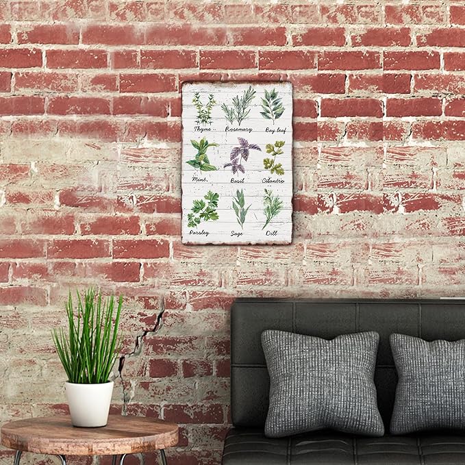 Sanwarm Metal Sign 8X12 Inch, Herbs Sage Green Mint Green Vintage Tin Sign Wall Art Decor for Home, Living Room, Kitchen, Garden, Bedroom, Office, Hotel, Cafe And Pub Decoration - Image 5