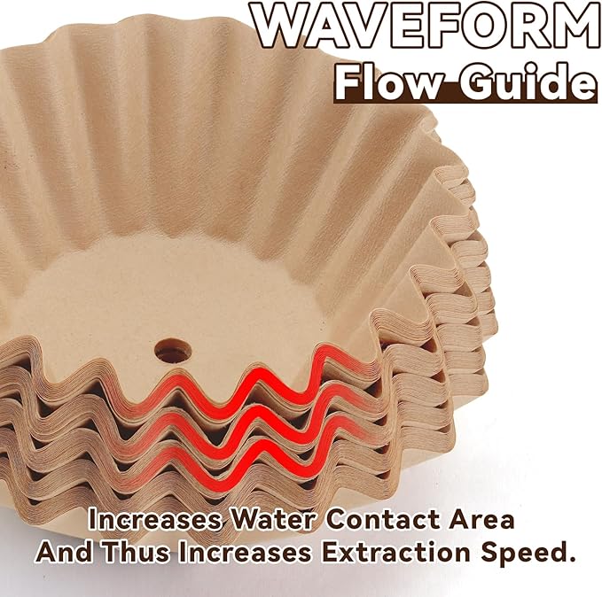 Percolator Coffee Filters Compatible with Presto Coffee Percolator Electric, 200 Pcs Perforated Wavy Design Filter Paper for Presto 12 Cup Moss & Stone 10 Cup