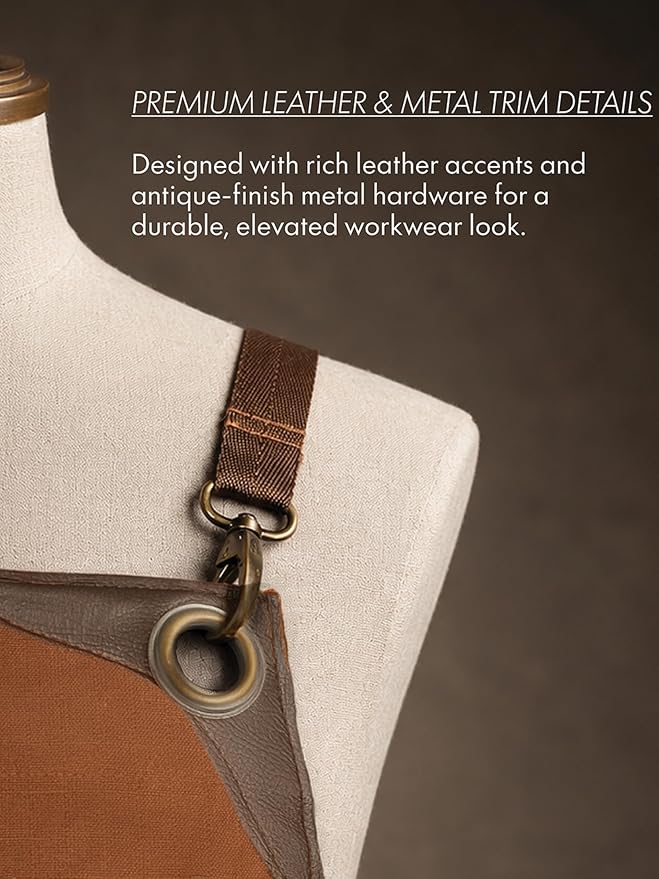 Professional Work Apron for Men & Women – 100% Cotton with waterproof Membrane, Cross Back Straps - Image 5