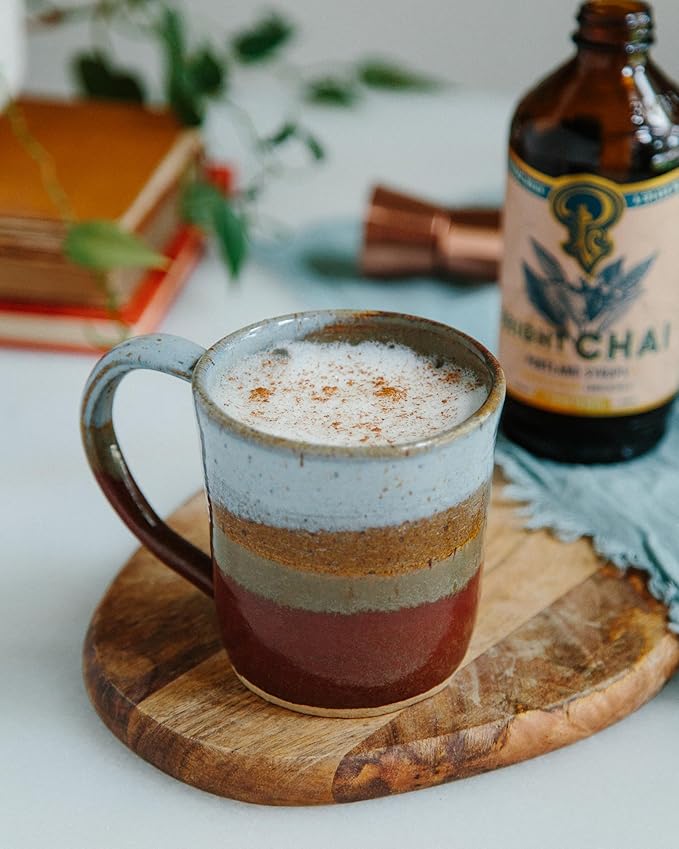 Portland Syrups Bright Chai Syrup - Coffee, Cocktails, Mocktails & Sodas - Premium Concentrate - Orange Pekoe, Ginger, Cinnamon, Cloves & Cardamom - Organic Cane Sugar - 12 oz, 24 Servings (Pack of 1)