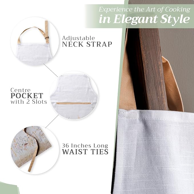 Maison d' Hermine 100% Cotton Apron for women with Pocket Kitchen Chef Apron for Men Cooking Mothers Day Gifts - Image 6