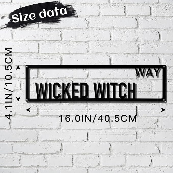 Metal Wall Art Decor Wicked Witch Way Metal Signs Street Sign with Letter for Bar Home Man Cave Cafe 16 x 4 Inches - Image 2
