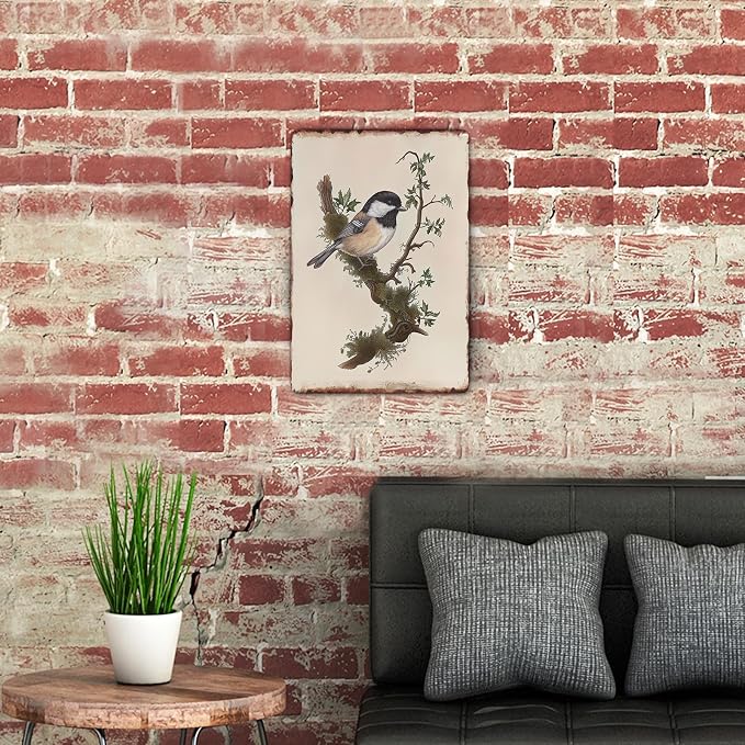 Sanwarm Metal Sign 8X12 Inch, Chickadee Bird Chickadee Retro Wildlife Vintage Tin Sign Wall Art Decor for Home, Living Room, Kitchen, Garden, Bedroom, Office, Hotel, Cafe And Pub Decoration - Image 5