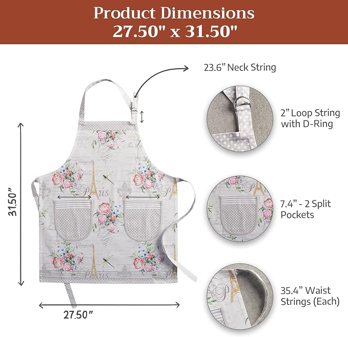 Maison d' Hermine 100% Cotton Apron for women with Pocket Kitchen Chef Apron for Men Cooking Mothers Day Gifts - Image 7