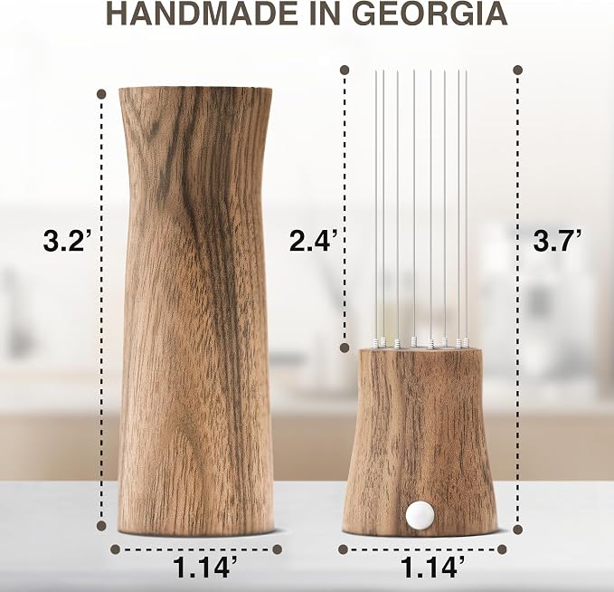 WDT Tool Espresso Stirrers - Coffee Distributor Barista Tools - Espresso Needle Distribution Tool for Coffee Accessories Kit - Walnut Wood Gifts for Coffee Lovers (Large) - Image 6