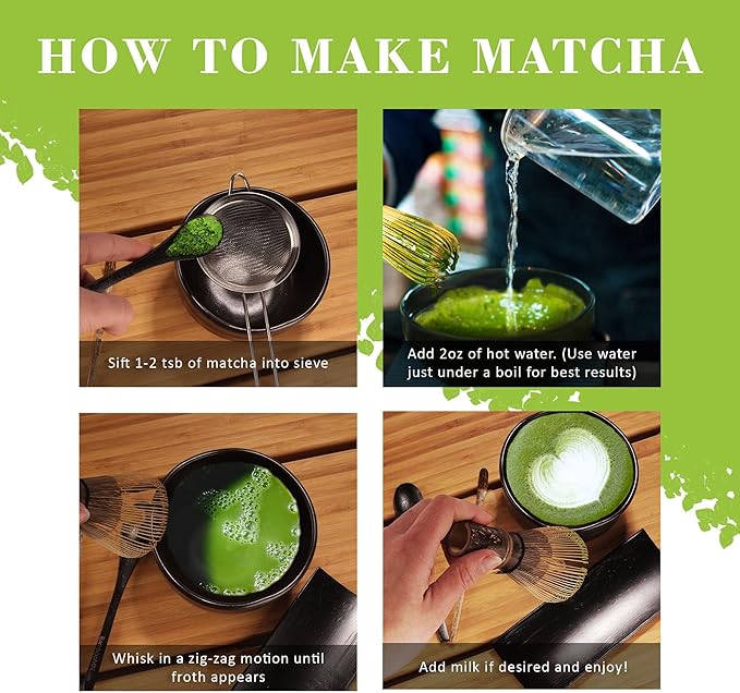BambooMN Japanese Matcha Whisk Chasen - Traditional Handcurled 100 Tate Matcha Utensil - Golden Brown - 1 Piece
