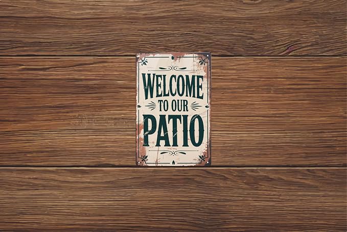 Welcome To Our Patio Beach Pool Funny Retro Metal Tin Signs Wall Decor 12x8 in - Image 6