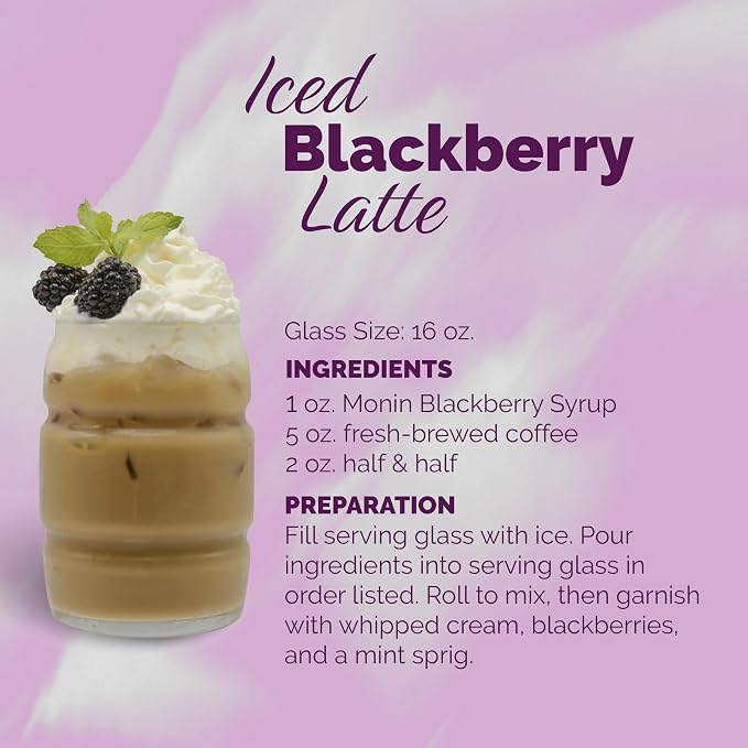 Monin - Blackberry Syrup, Delicious Berry Flavored Syrup, Cocktail Syrup, Authentic Flavor Drink Mix, Simple Syrup for Iced Tea, Lemonade, Cocktails, & More, Clean Label, Gluten-Free (1 Liter) - Image 6