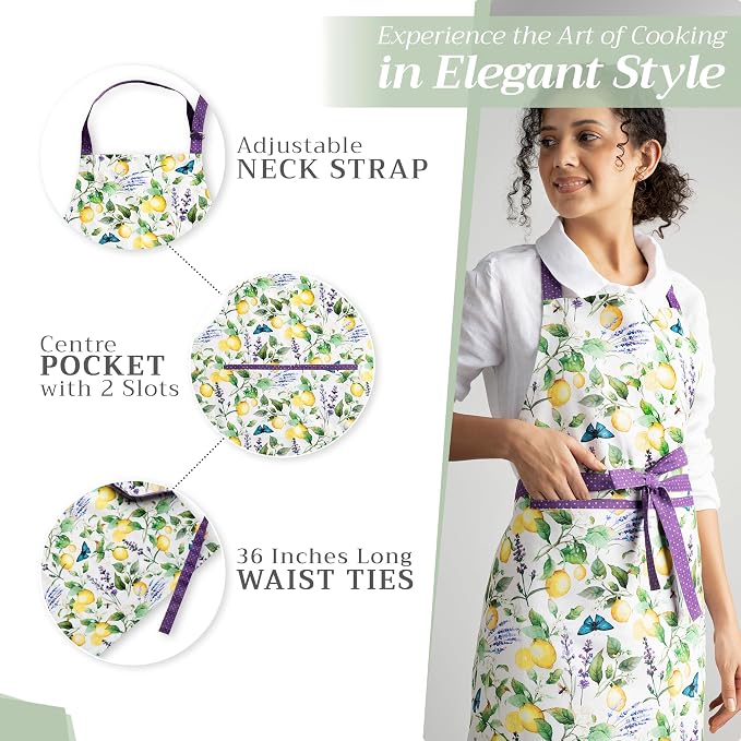 Maison d' Hermine 100% Cotton Apron for women with Pocket Kitchen Chef Apron for Men Cooking Mothers Day Gifts - Image 5