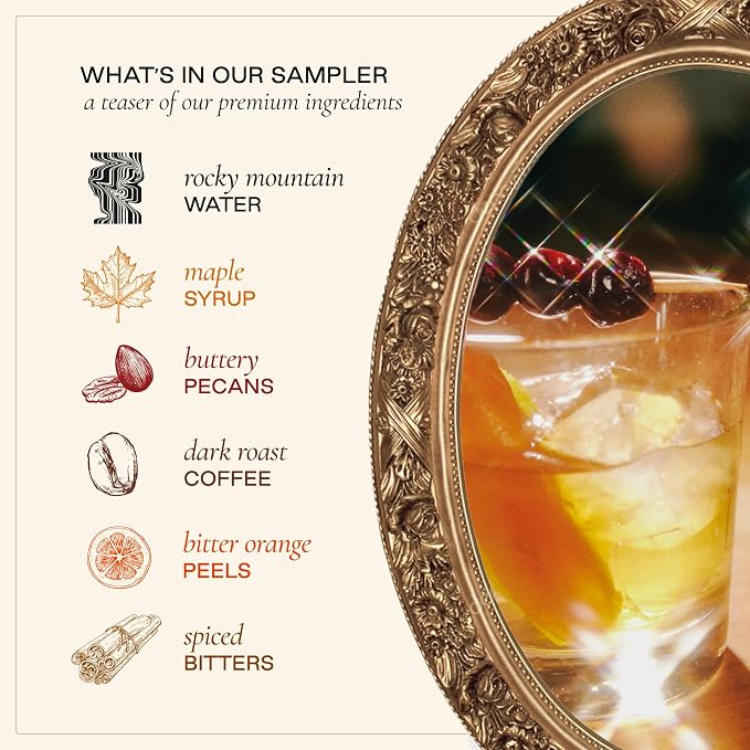 Strongwater Old Fashioned Craft Cocktail Mixer Sample 4 Pack - Makes 16 Cocktails - Handcrafted Old Fashioned Gift Set - Travel-Friendly, No Artificial Sweeteners - Just Mix with Bourbon or Whiskey - Image 6