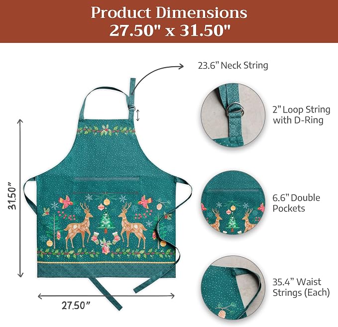 Maison d' Hermine 100% Cotton Apron for women with Pocket Kitchen Chef Apron for Men Cooking Mothers Day Gifts - Image 7