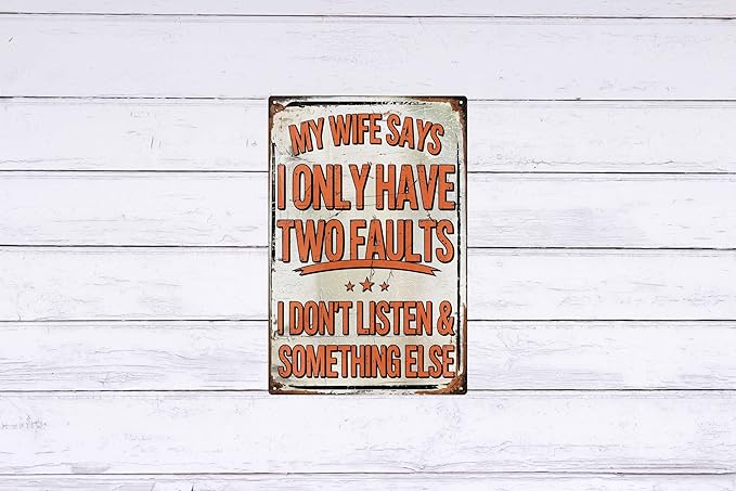 Satirical Metal Vintage Sign a Humorous Poster My Wife Mentioned for Indoor Wall Decor Art 8x12 in