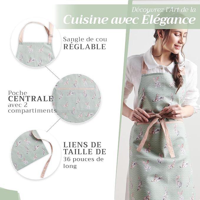 Maison d' Hermine 100% Cotton Apron for women with Pocket Kitchen Chef Apron for Men Cooking Mothers Day Gifts - Image 5