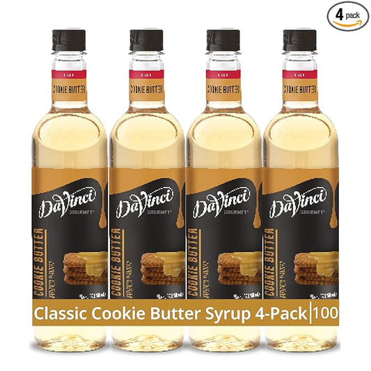 DaVinci Gourmet Cookie Butter Syrup, 25.4 Fluid Ounces (Pack of 4)