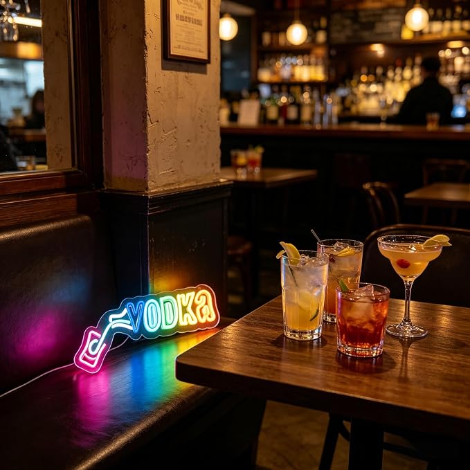 Liquor Bottle LED Neon Sign, USB Powered Decorative Neon Light for Bar Party Home Living Room Drink Themed Wall Table Decor, 16.9 x 3.9 In - Image 6