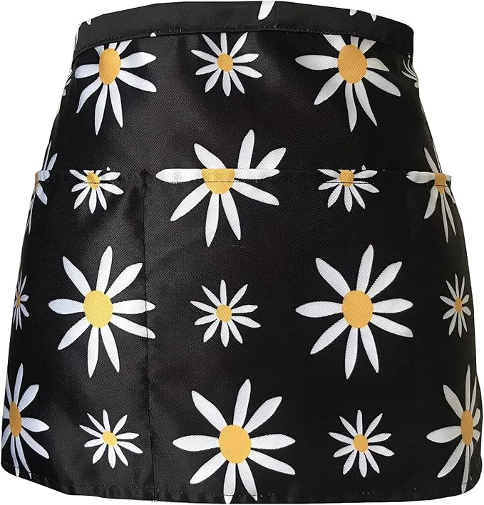 Plum Hill Cute Half Apron with Pockets - Waitress Apron for Servers – Teacher Apron with 3-Pockets by PlumHill