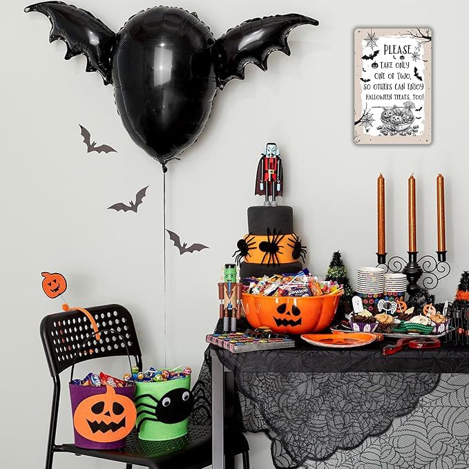 KanaAt Funny Halloween Trick or Treat Metal Sign Please Take Only One or Two Tin Sign Halloween Candy Vintage Decor for Home Kitchen Porch Yard Front Door Party Decor 8x12 inch, diany-m93 - Image 7