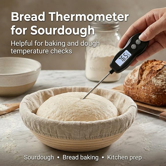 Digital Meat Thermometer Backlight,Waterproof Instant Read Food Thermometer for Cooking Grilling BBQ Baking Liquids Beef Turkey (Black)