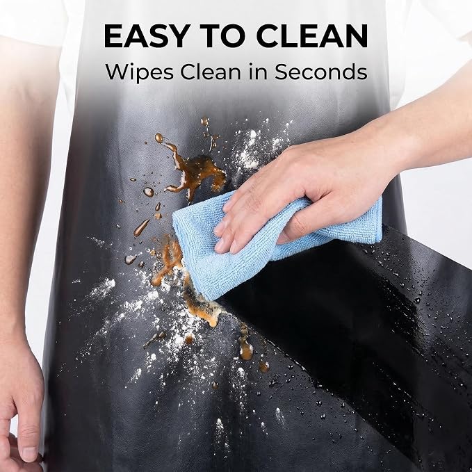 Homsolver Heavy Duty Vinyl Waterproof Apron for Unisex Adult, Ultra Lightweight, Chemical Resistant Industrial Work Apron - Image 5