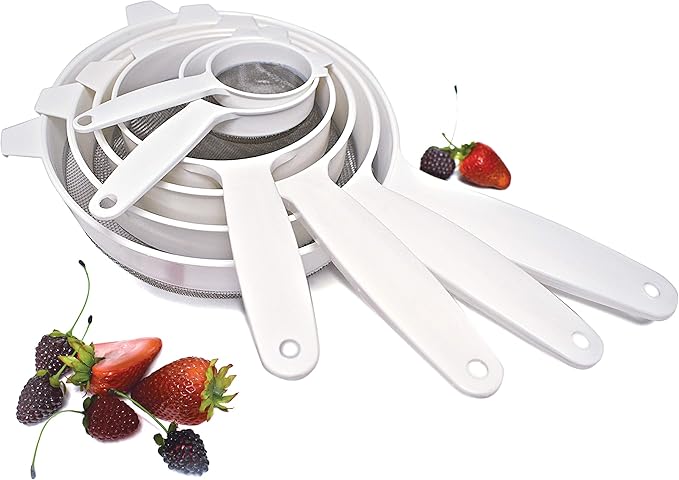 Norpro 2137 Stainless Steel Strainer, 7", White