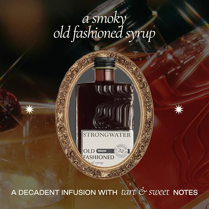 Strongwater Smoked Old Fashioned Craft Cocktail Mixer - Makes 32 Cocktails - Handcrafted Old Fashioned Syrup with Lapsang Souchong Tea, Sugar, Citrus & Cherry - Image 3