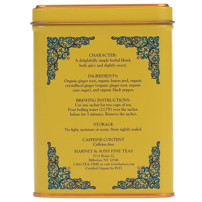 Harney & Sons Organic Ginger Lemon Tea, 20 Count
