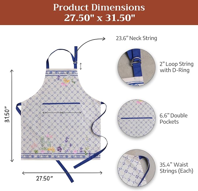Maison d' Hermine 100% Cotton Apron for women with Pocket Kitchen Chef Apron for Men Cooking Mothers Day Gifts - Image 7