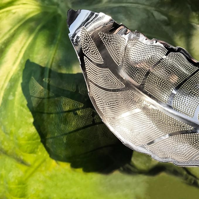 Tea Strainers For Loose Tea Stainless Steel Reusable Leaf Shape Tea Infuser Loose Leaf Tea Strainer Tea Filter Mesh Tea Infuser Tea Strainer Cute (Silver)