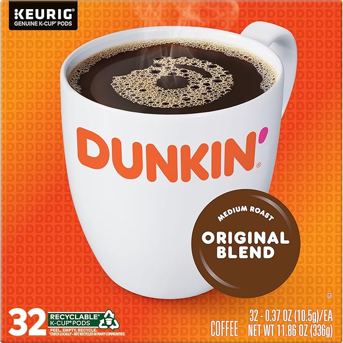 Dunkin' Original Blend Medium Roast Coffee, 32 Keurig K-Cup Pods