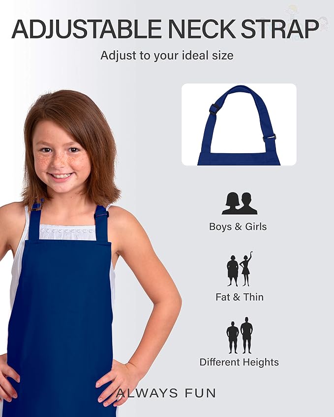 Kids Apron, Medium, 100% Cotton With An Adjustable Strap to fit All Ages - Image 3