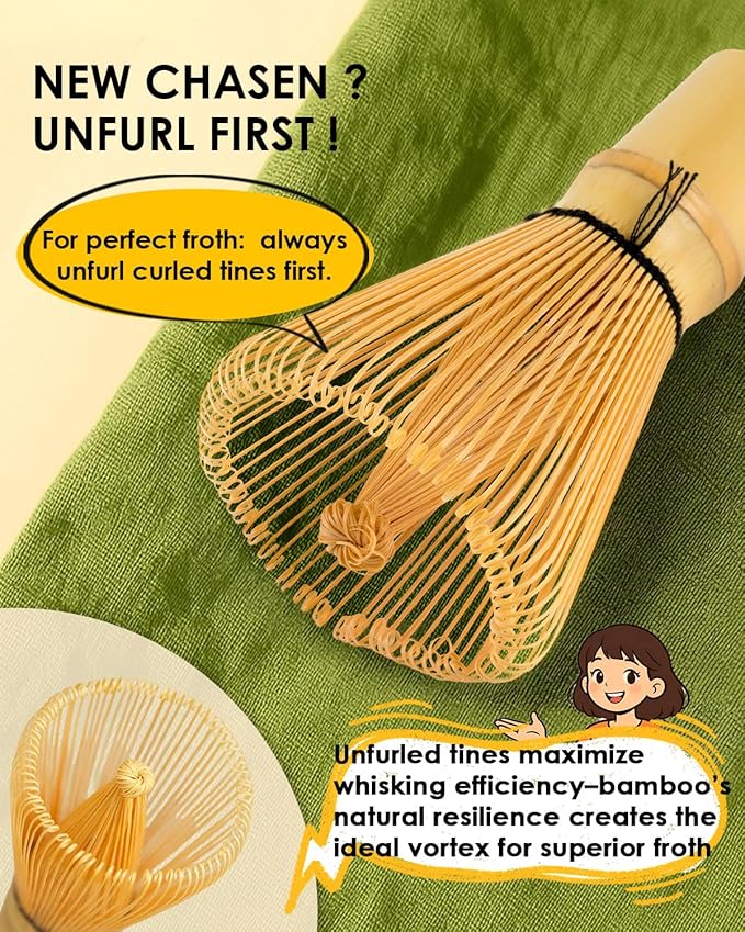 Matcha Whisk - 2-pack Bamboo matcha Whisk set, Handcrafted Traditional Japanese Chasen, 100-Prong Matcha Stirrer Wisk Mixer Brush for Authentic Matcha Tea Preparation