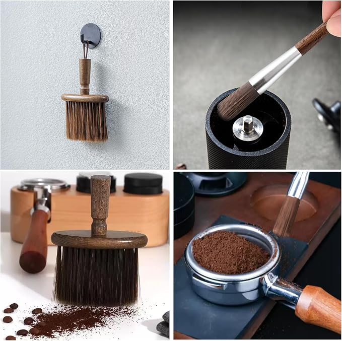 2PCS Coffee Grinder Cleaning Brush,Coffee Filter Cleaning Brush,Dusting Espresso Brush Accessories Cleaner Barista Brush,Wooden Handle Cleaning Tool for Barista Home Kitchen - Image 3