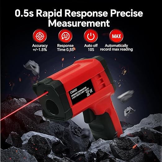 Digital Infrared Thermometer Gun for Cooking,BBQ,Pizza Oven, Infrared Thermometer Laser with Backlight,-58℉~1022℉(-50℃~550℃) Handheld Non Contact Heat Laser Temperature Gun (Not for Human)