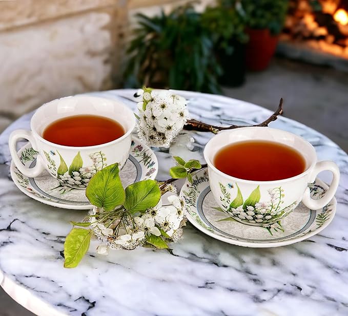 STP GOODS Bone China Tea/Coffee Cup and Saucer in Gift Box Tea Cup and Saucer Set of One
