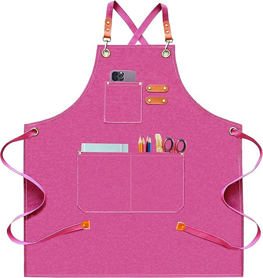 Aprons for Men Women with 3 Pockets, 16oz Cotton Canvas Chef Apron | Crossback Heavy Duty Kitchen Apron for Cooking, Durable Work Apron for Grilling, Baking, Hairstylist, Bartender, Barista, Art by Unknown
