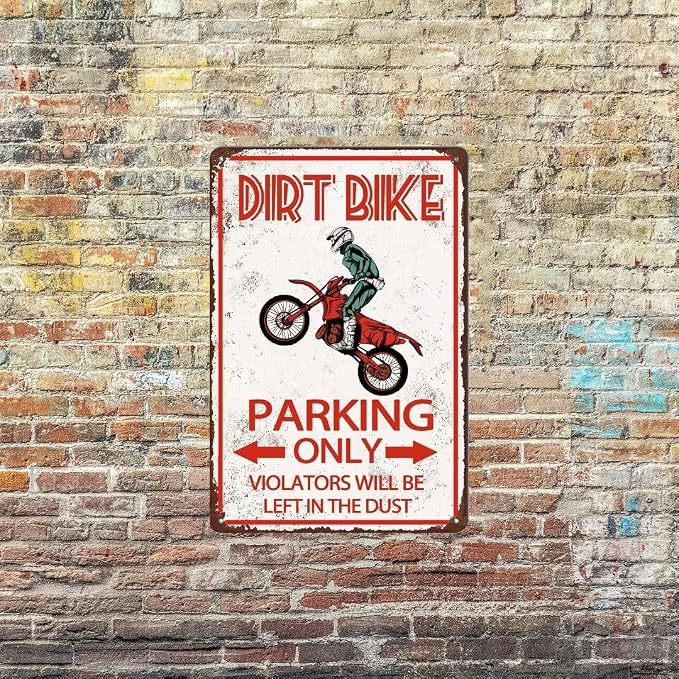 Dirt Bike Accessories For Boys Room Decor Tin Metal Signs - Motorcross Gifts For Men Dirt Bike Birthday Party Supplies Decorations Dirtbike Stuff For Bedroom Garage Bar Yard Fence Wall Decor 12x8 Inch - Image 4