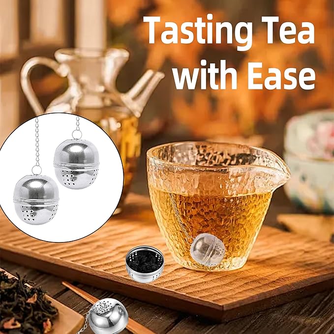 25 Pcs Tea Ball for Loose Leaf Tea Infuser,Stainless Steel Tea Infuser Bulk,Interval Infuser Tea Ball Strainer with Extended Chain Hook for Tea and Seasonings & Spices (Oval)