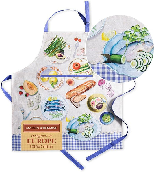 Maison d' Hermine 100% Cotton Apron for women with Pocket Kitchen Chef Apron for Men Cooking Mothers Day Gifts by MaisondHermine