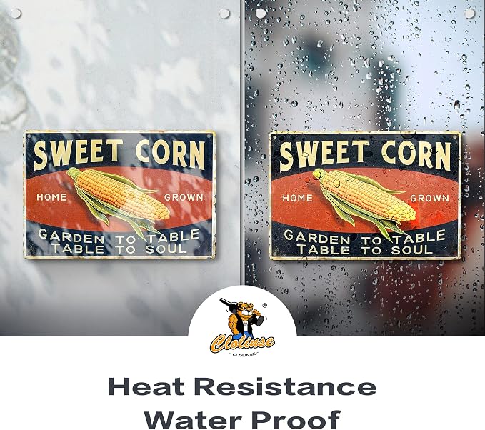 Kitchen Decor | Farm Sweet Corn Metal Vintage Tin Signs | Farmhouse Funny Retro Wall Decor | Cool Things For Man Cave Stuff Poster For Home House Shop Room 8x12 Inch - Image 4