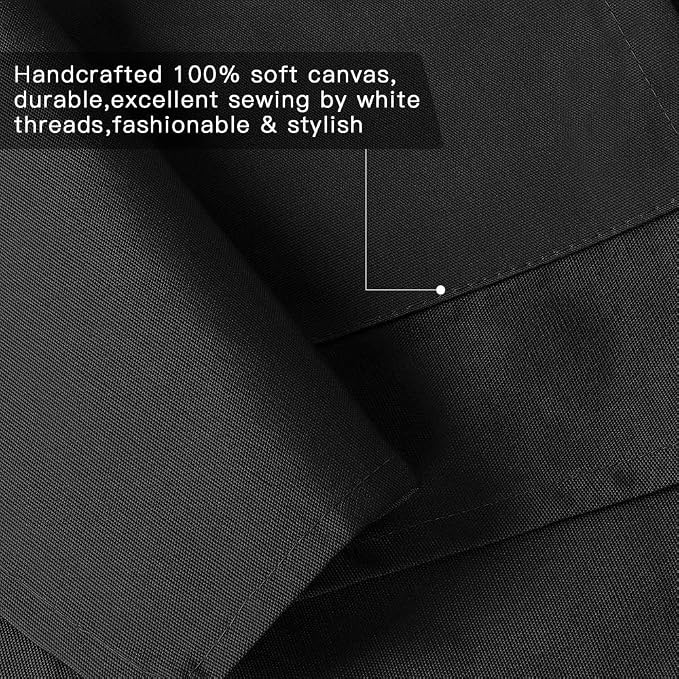 Crossback Apron with Pockets, Apron with Adjustable Straps | Pockets x2, Adjustable & Removable Straps, Canvas, Unique Split Apron for Ceramics, Home, Kitchen, Restaurant,M-XXL (Black) - Image 5