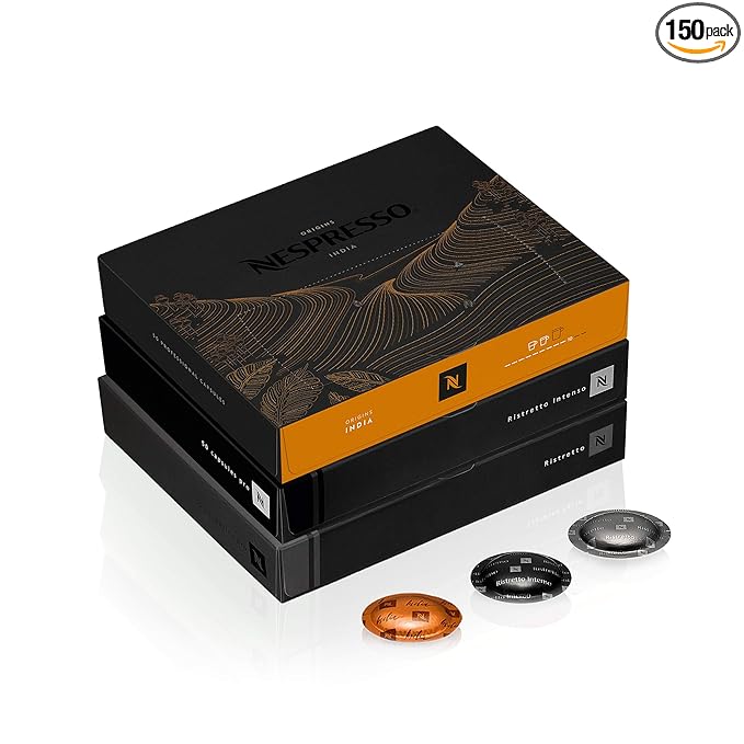 Nespresso Professional Dark Roast Coffee Capsules, 150-Count, Indonesia, Ristretto Intenso, Ristretto for Espresso Machine