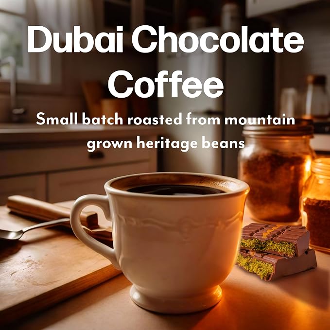 Maud's Dubai Chocolate Flavored Coffee Pods, 18 ct, Medium Roast Flavored Coffee in Recyclable Single Serve Pods – 100% Arabica Beans, Compatible with Keurig K Cups Maker - Image 2