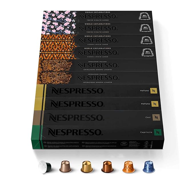 Nespresso Capsules Original Line, Ispirazione Espresso Variety Pack, Medium Roast Espresso Coffee, 100 Count Espresso Coffee Pods