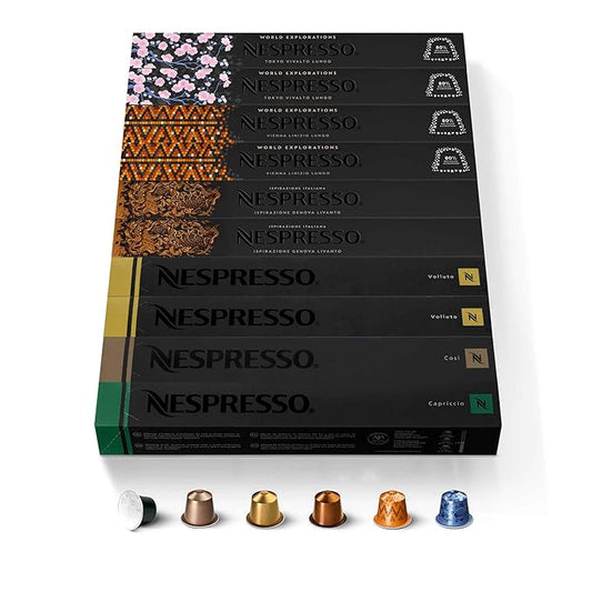 Nespresso Capsules Original Line, Ispirazione Espresso Variety Pack, Medium Roast Espresso Coffee, 100 Count Espresso Coffee Pods
