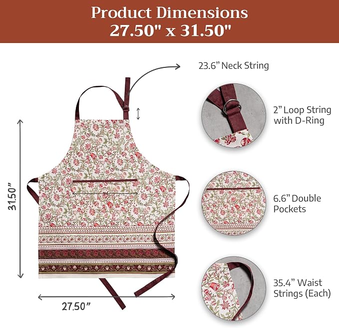 Maison d' Hermine 100% Cotton Apron for women with Pocket Kitchen Chef Apron for Men Cooking Mothers Day Gifts - Image 7