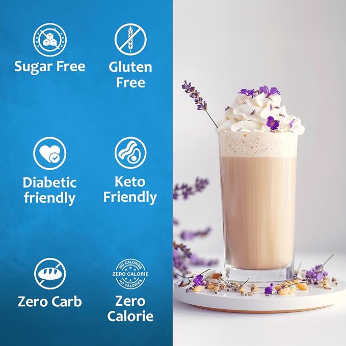 Syruvia Sugar Free Coffee Syrup, Lavender Flavored Syrup for Drinks, Lattes, and Desserts – 25.4 fl oz, With Pump - Image 4